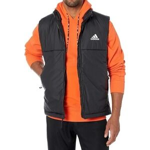 Adidas BSC Vest 3-Stripes Outdoor Insulated Jacket Mens Small HI0945 Black $80